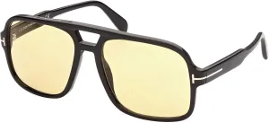 Tom Ford FALCONER-02 FT0884 Shiny Black/Brown Yellow 60/18/140 unisex Sunglasses
