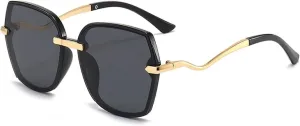 Trend Metal Big Frame Sunglasses Women and Men Fashion Luxury Punk Travel Sunglasses Uv400