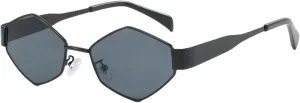 Trendy Hexagon Polygon Sunglasses Women Vintage Metal Small Frame Luxury Glasses Woman Uv400