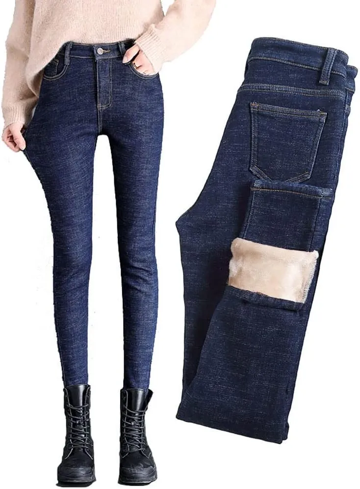 Van Royal Women's Classic Jeans Tapered Trousers Slim High Waisted Pants Denim