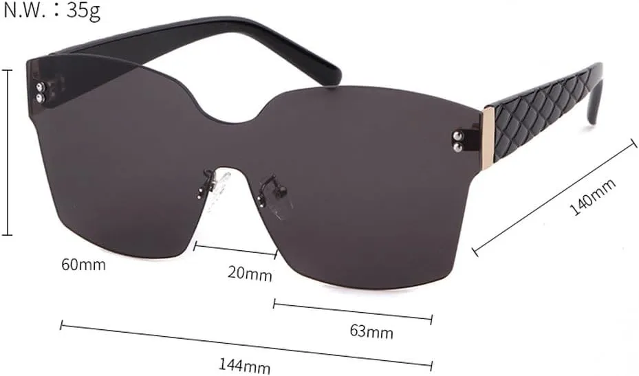 Vintage Fashion Frameless Sunglasses Women Trendy Purple One Piece Len Rimless Sun Glasses