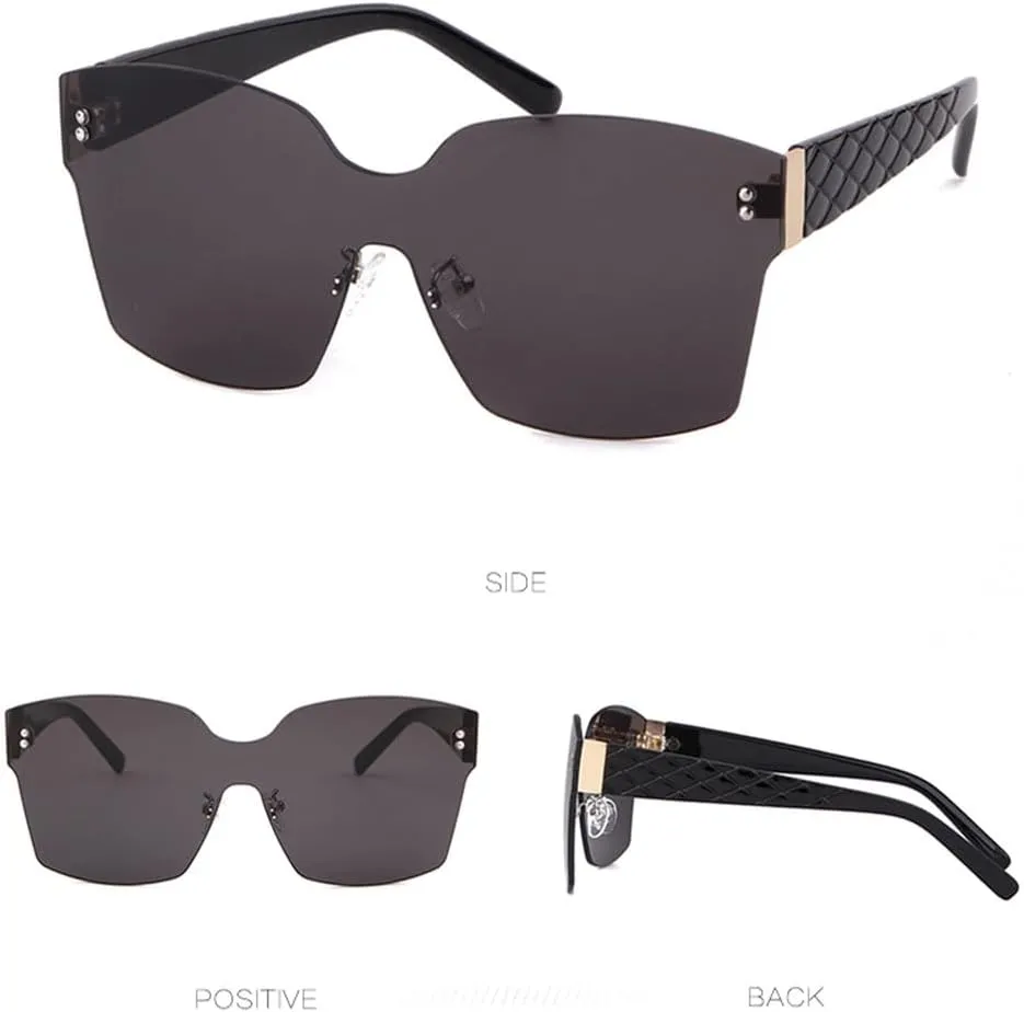 Vintage Fashion Frameless Sunglasses Women Trendy Purple One Piece Len Rimless Sun Glasses