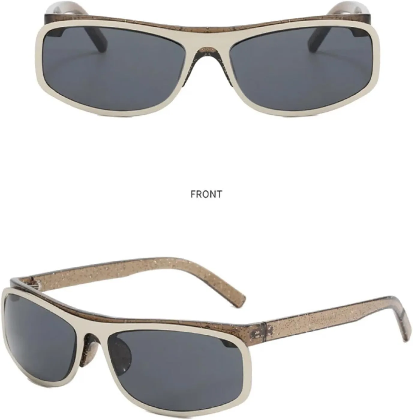 Vintage Luxury Curved Sunglasses Women for Men Sun Glasses Punk Popular Metal
