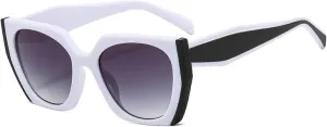 Vintage Polygon Cat Eye Double Color Sunglasses Women Fashion Clear Gradient Shades Uv400 Men Sun Glasses