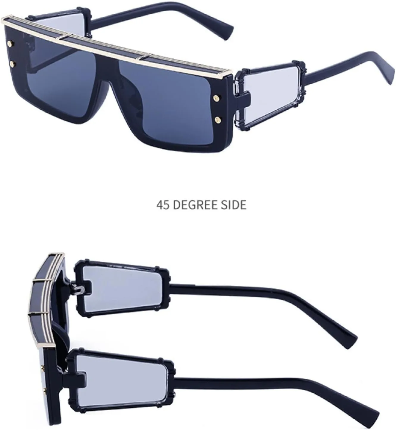 Vintage Steampunk Rivet Sunglasses Women for Men Male Luxury Punk Sun Glasses Trendy Shades