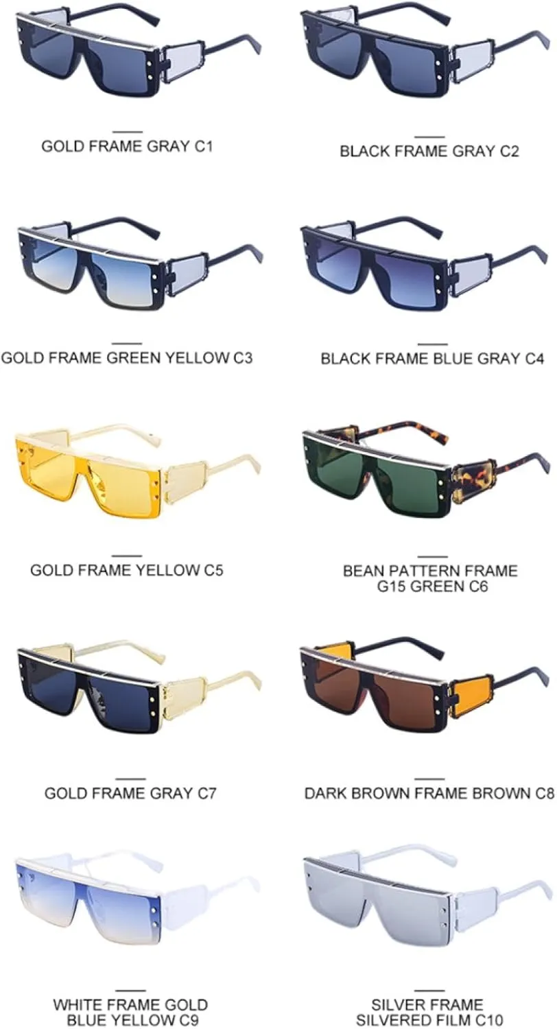Vintage Steampunk Rivet Sunglasses Women for Men Male Luxury Punk Sun Glasses Trendy Shades