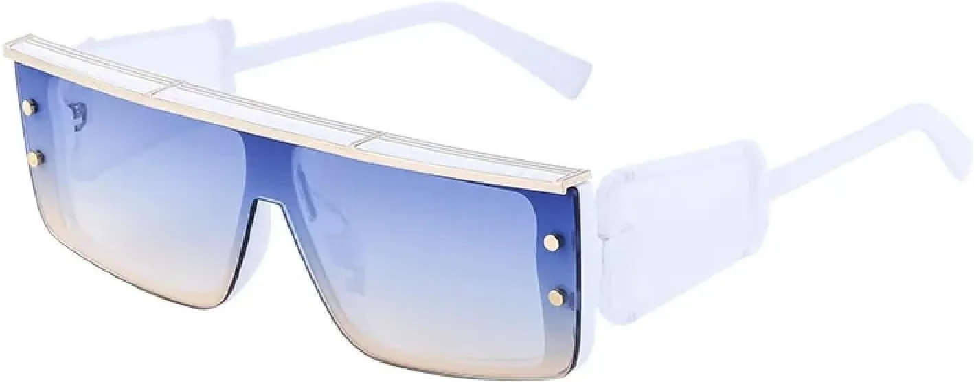 Vintage Steampunk Rivet Sunglasses Women for Men Male Luxury Punk Sun Glasses Trendy Shades