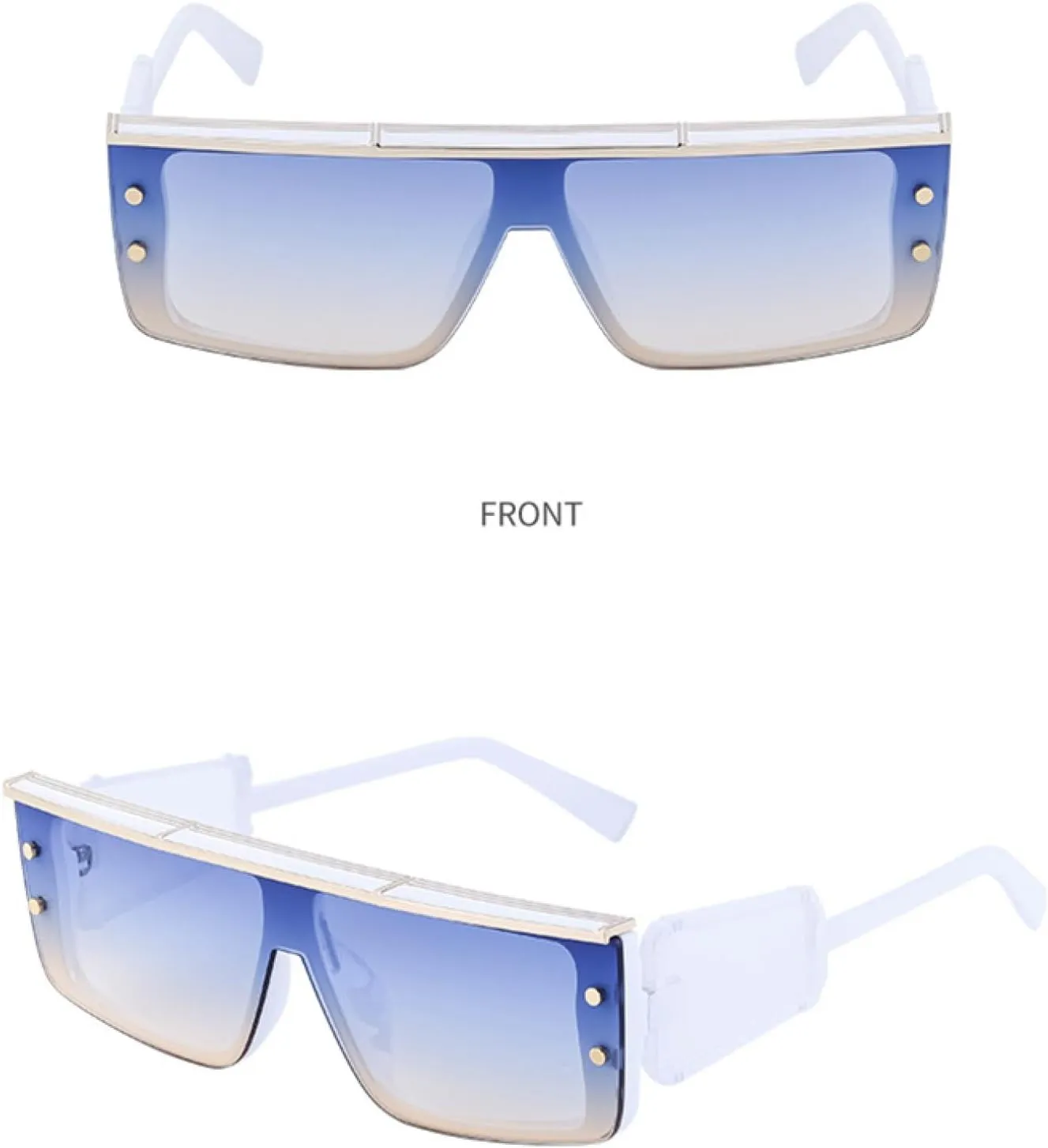 Vintage Steampunk Rivet Sunglasses Women for Men Male Luxury Punk Sun Glasses Trendy Shades