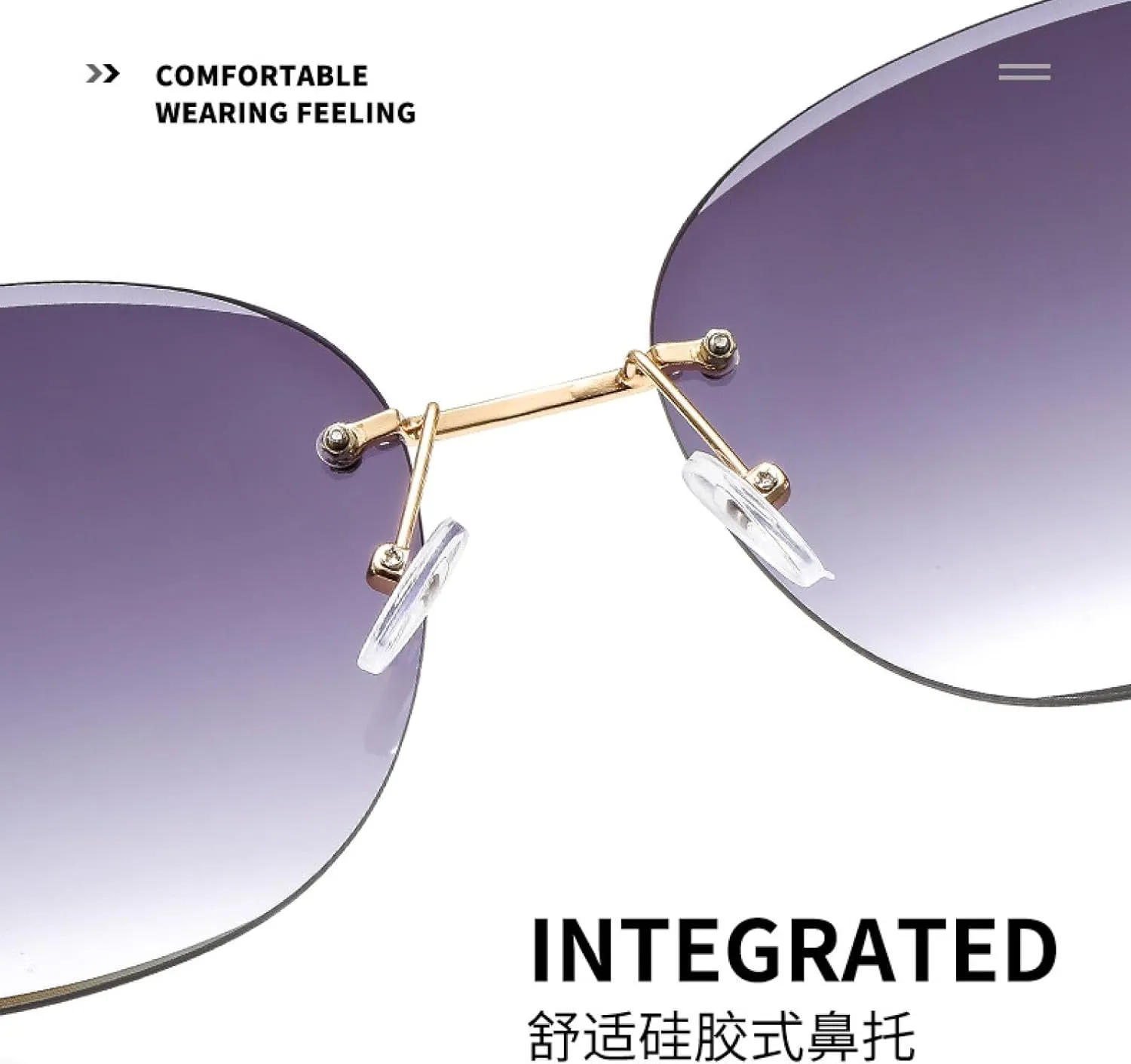 Vintage Trend Rimless Sunglasses Women Men Fashion Luxury Punk Summer Traveling Sun Glasses Uv400