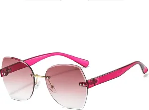 Vintage Trend Rimless Sunglasses Women Men Fashion Luxury Punk Summer Traveling Sun Glasses Uv400