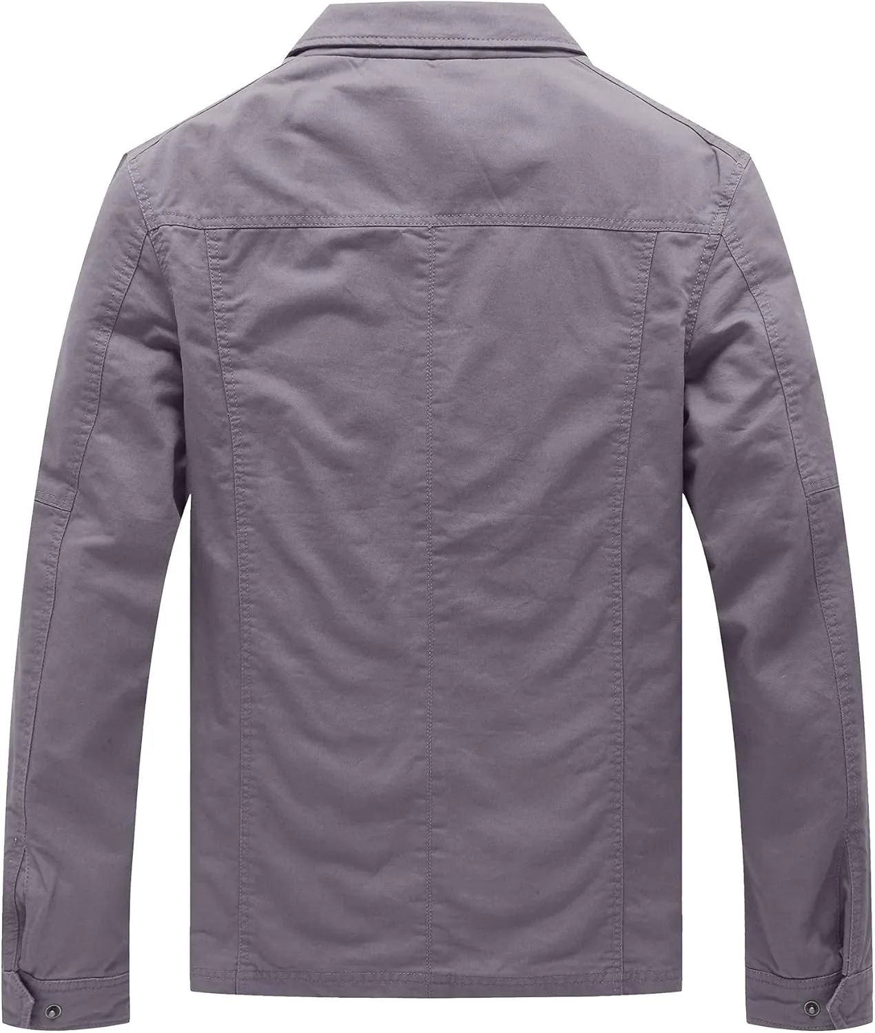 WenVen Men's Casual Canvas Cotton Military Lapel Jacket