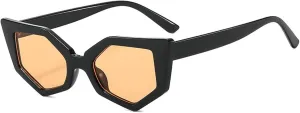 willochra Vintage Square Sunglasses Women Trendy Fashion Polygon Female Sunglasses Eyewear Luxury Cat Eye Shades for Ladies
