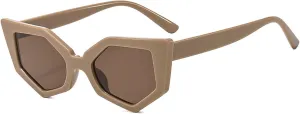 willochra Vintage Square Sunglasses Women Trendy Fashion Polygon Female Sunglasses Eyewear Luxury Cat Eye Shades for Ladies