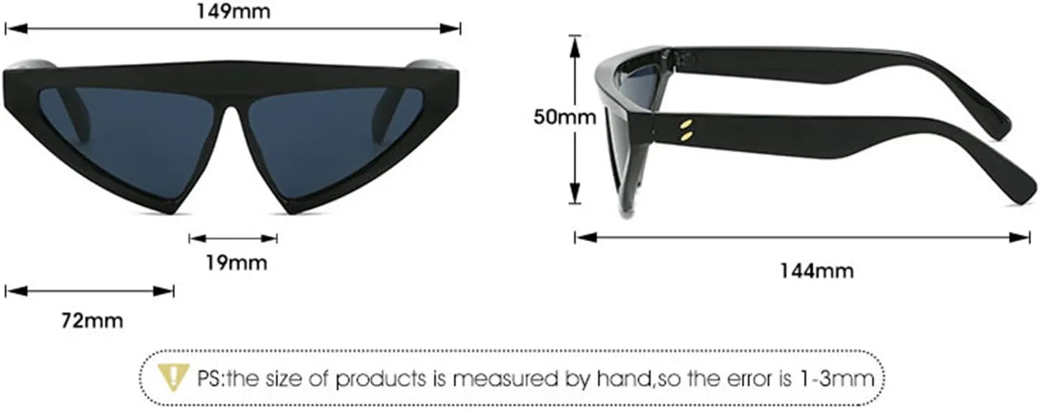 willochra Vintage Triangle Cat Eye Sunglasses Women Fashion Designer Jelly Pink Shades UV400 Men Rivets Sun Glasses