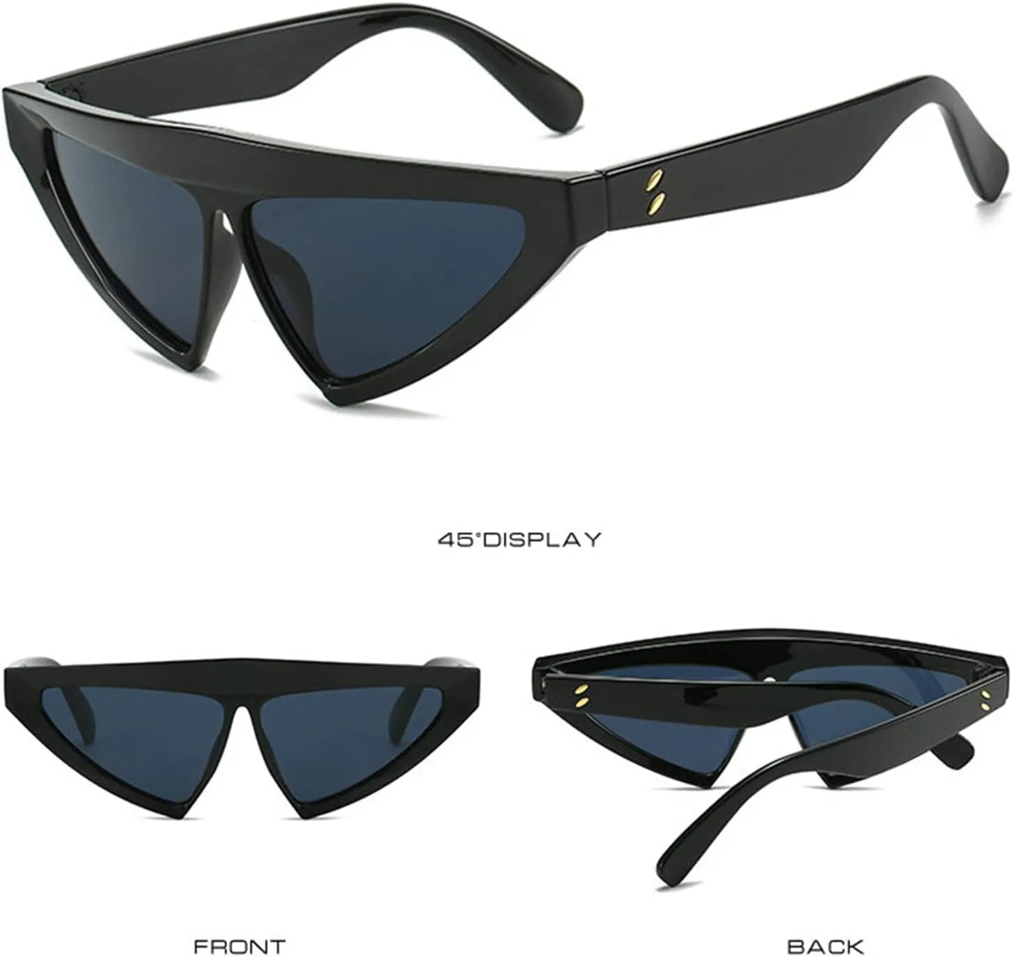 willochra Vintage Triangle Cat Eye Sunglasses Women Fashion Designer Jelly Pink Shades UV400 Men Rivets Sun Glasses