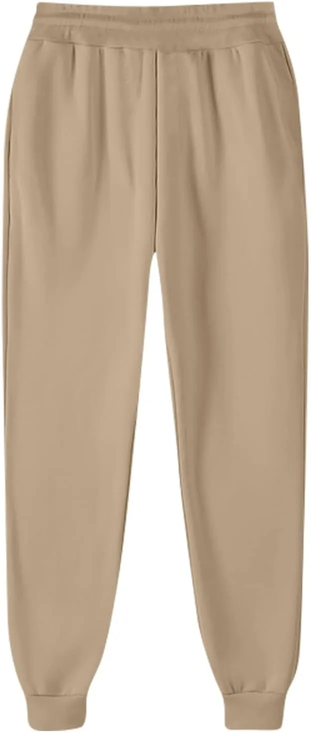 Women Baggy Sweatpants Fleece Cinch Bottom Joggers Pants High Waisted Elastic Athletic Fit Comfy Lounge Trousers
