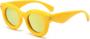 Women Fashion Oval Color Sunglasses Retro Men Punk Round Sun Glasses Shades Uv400