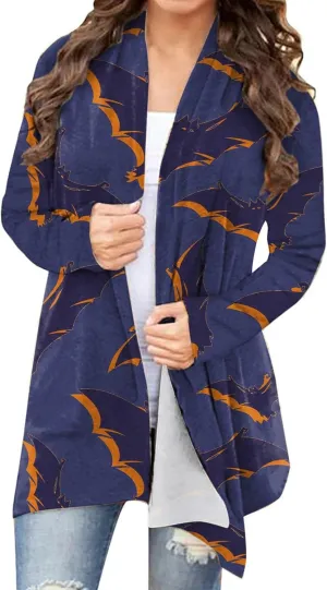 Womens 2023 Fashion Print Cardigan Casual Open Front Printed Cardigans Sweaters Fall Winter Thin Coats Jackets Outerwear