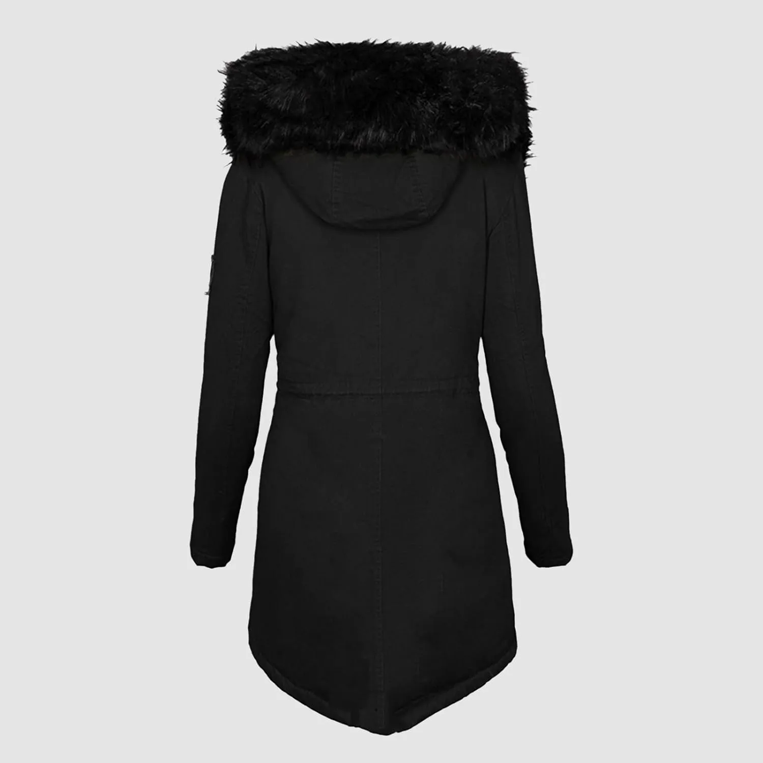 Womens Casual Faux Fur Lapel Zip Quilted Parka Jacket Puffer Coat Fall Winter Coat Thicken Military Parka Jacket