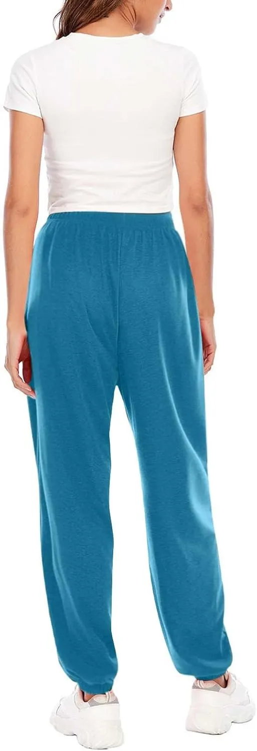 Womens Cinch Bottom Sweatpants High Waist Sporty Gym Athletic Fit Jogger Pants Lounge Trousers Baggy Sweatpants