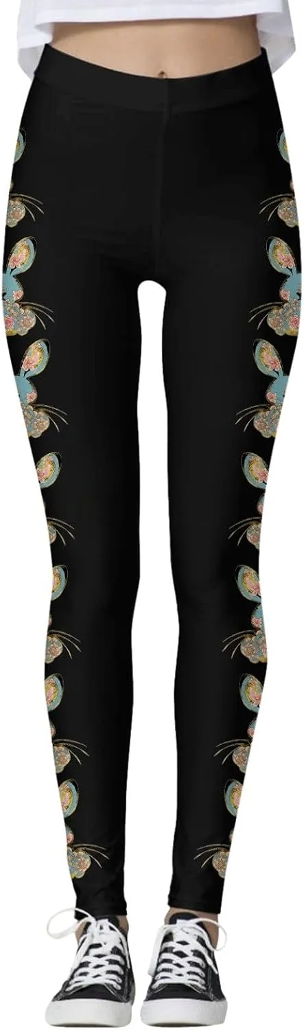 Women's Compression Yoga Gym Tights Sporty Graphic Ultra Soft Leggings Skimpy High Waisted Tummy Control Yoga Pants