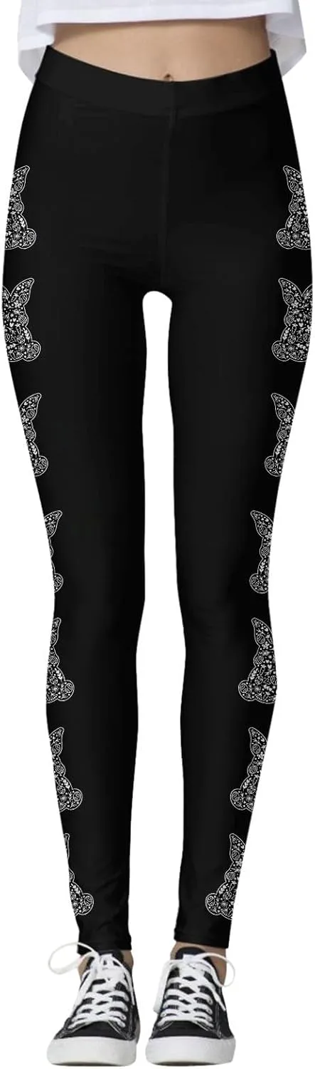 Women's Compression Yoga Gym Tights Sporty Graphic Ultra Soft Leggings Skimpy High Waisted Tummy Control Yoga Pants
