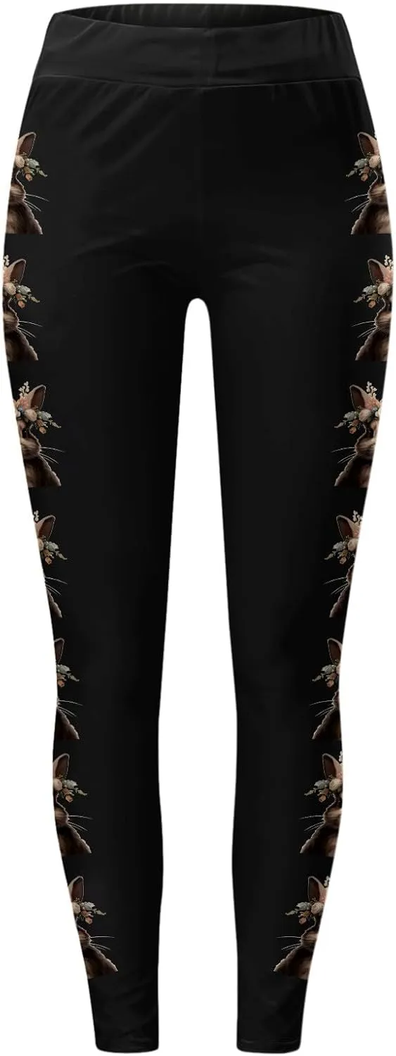Womens Graphic Sporty Athletic Leggings High Waisted Compression Yoga Tights Tummy Control Workout Ladies Yoga Pants