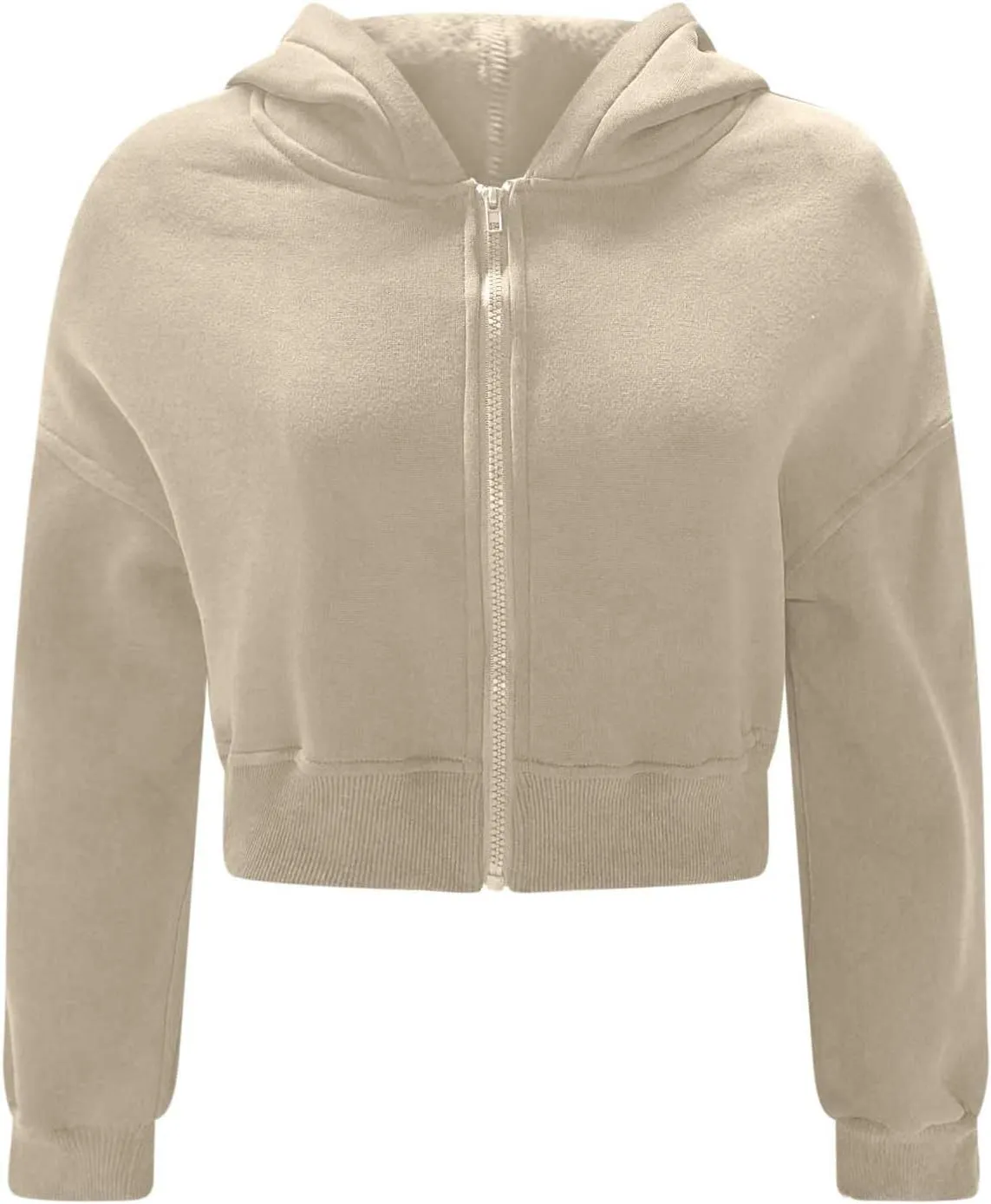 Women's Half Zipper Cropped Sweatshirts Hoodies,2024 Winter V Neck Long Sleeve Pullover Tunic with Thumb Hole