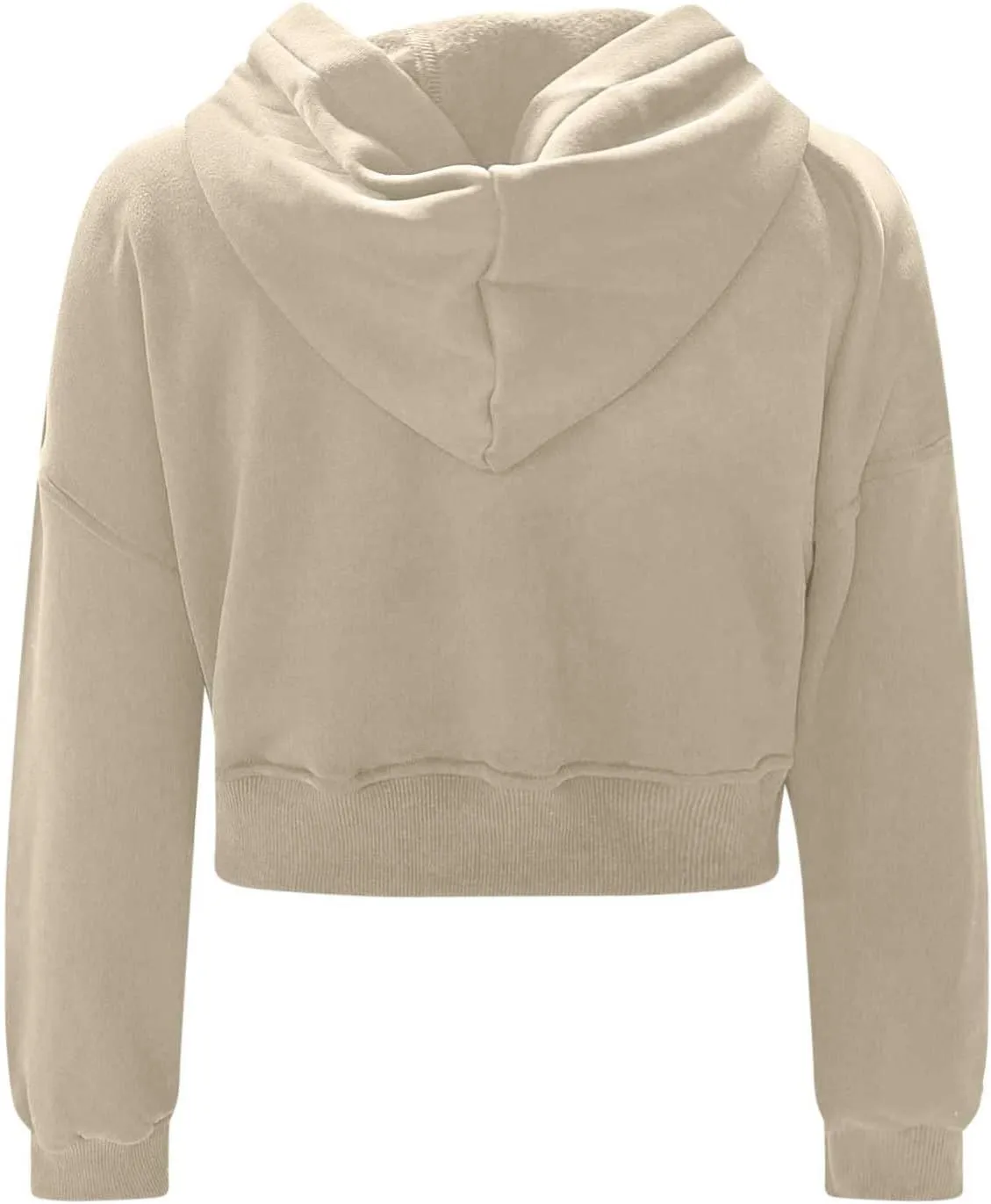 Women's Half Zipper Cropped Sweatshirts Hoodies,2024 Winter V Neck Long Sleeve Pullover Tunic with Thumb Hole