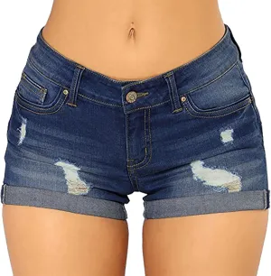 Women's Jeans Ripped High Waisted Denim Shorts Stretchy Jean Shorts
