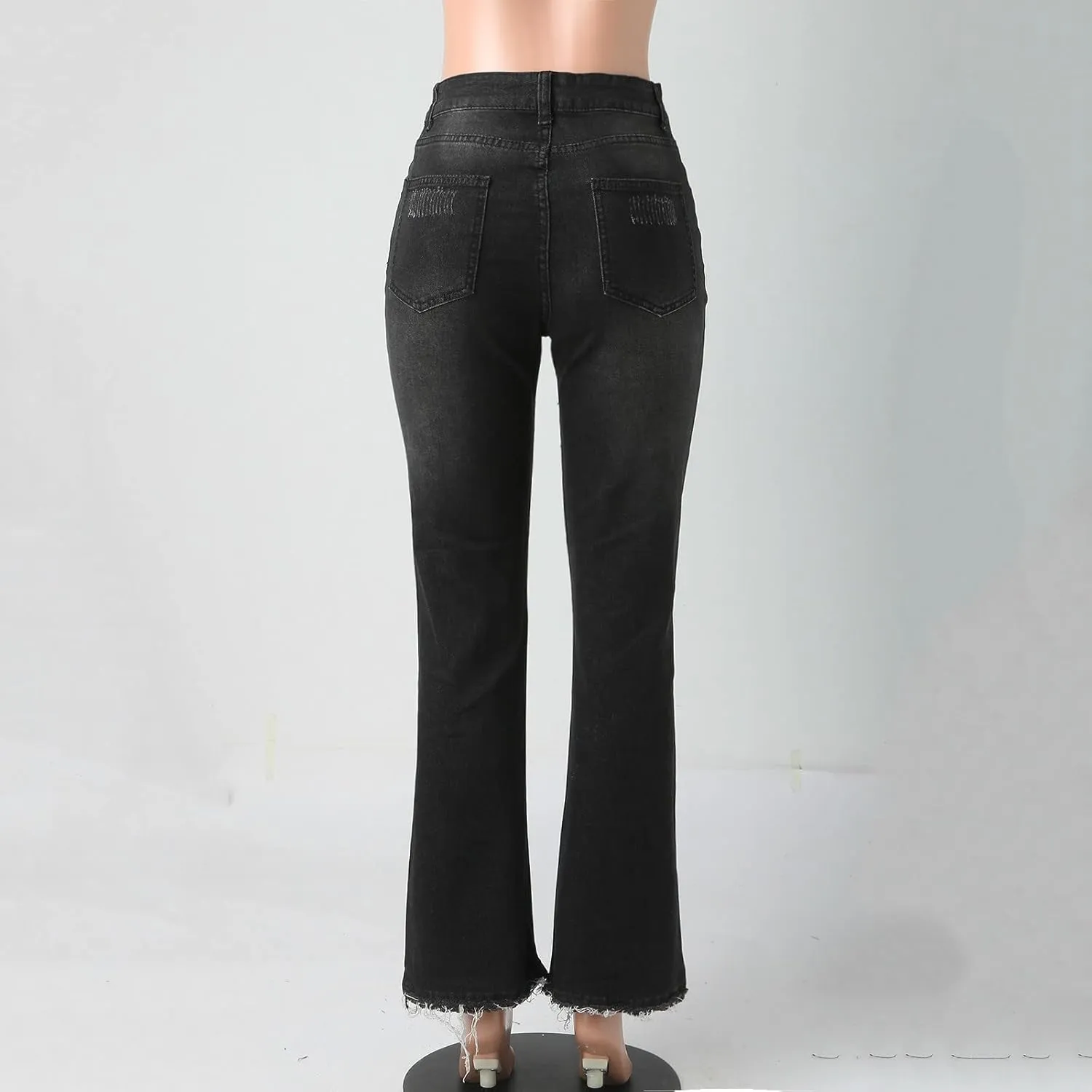Women's Jeans Wear Holes High Waisted Retro Stretch Slim Micro Bottoms