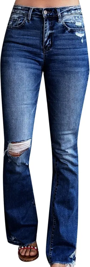 Women's Jeans Wear Holes High Waisted Retro Stretch Slim Micro Bottoms