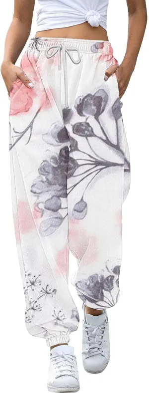 Women's Sporty Gym Jogger Sweatpants Printed Casual Pants Women's Cargo Pants Casual Yoga Goth Baggy Trousers Fall