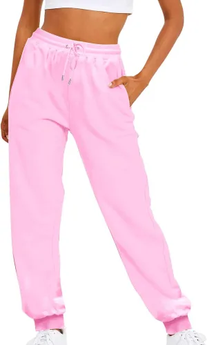 Women's Sweatpants 2023 Pockets High Waist Sporty Gym Athletic Jogger Pants Casual Loose Wide Leg Cozy Pants Lounge Trousers