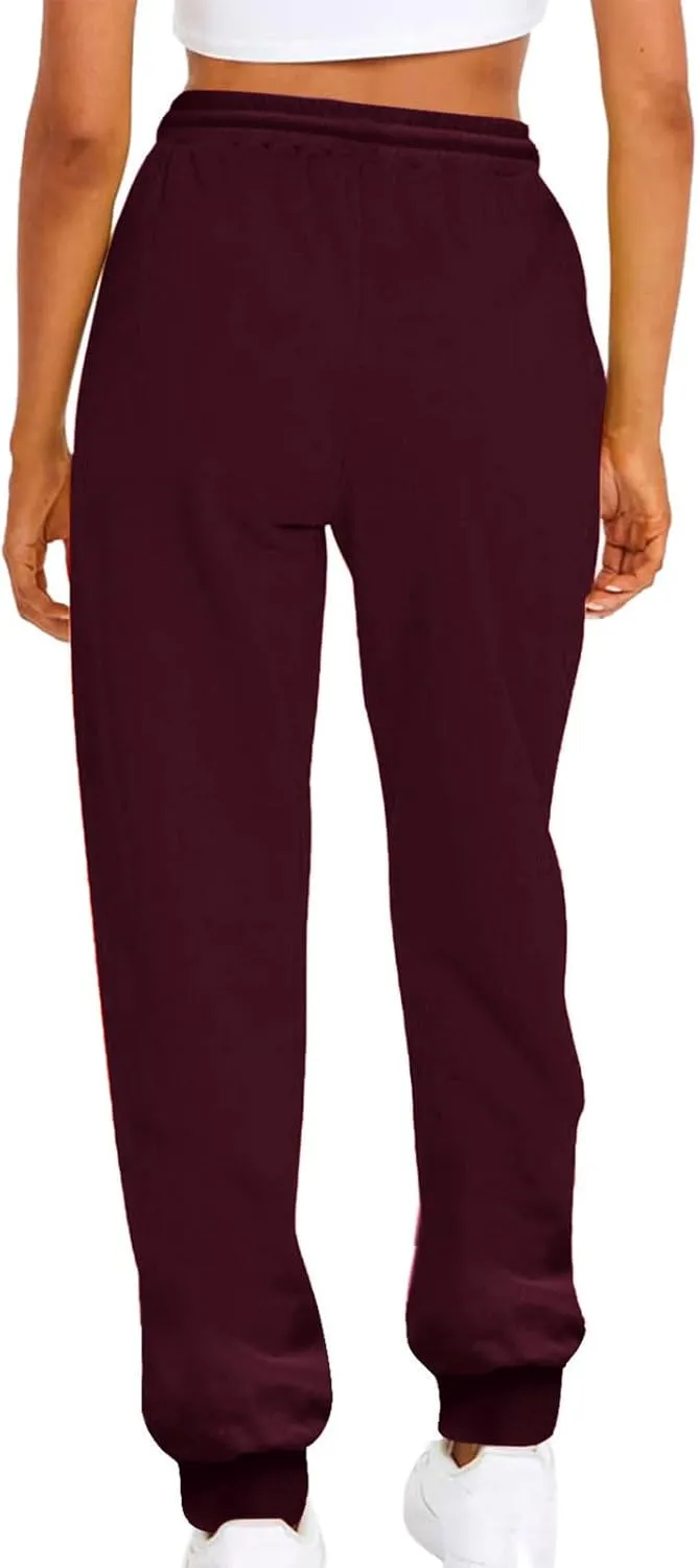 Women's Sweatpants 2023 Pockets High Waist Sporty Gym Athletic Jogger Pants Casual Loose Wide Leg Cozy Pants Lounge Trousers