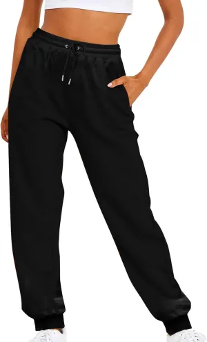 Women's Sweatpants 2023 Pockets High Waist Sporty Gym Athletic Jogger Pants Casual Loose Wide Leg Cozy Pants Lounge Trousers