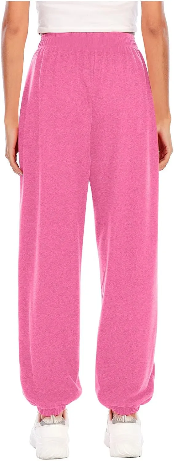 Women's Wide Leg Sweatpants 2023 Lounge Baggy Cinch Bottom Sweat Pants Joggers High Waist Sporty Gym Athletic Loose Fit Pants