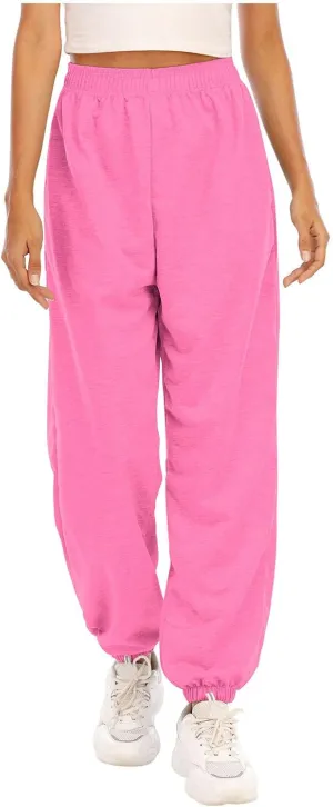 Women's Wide Leg Sweatpants 2023 Lounge Baggy Cinch Bottom Sweat Pants Joggers High Waist Sporty Gym Athletic Loose Fit Pants