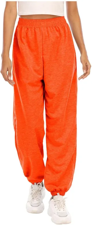 Women's Wide Leg Sweatpants 2023 Lounge Baggy Cinch Bottom Sweat Pants Joggers High Waist Sporty Gym Athletic Loose Fit Pants