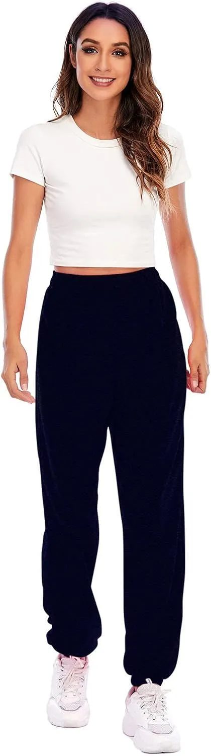 Women's Wide Leg Sweatpants 2023 Lounge Baggy Cinch Bottom Sweat Pants Joggers High Waist Sporty Gym Athletic Loose Fit Pants