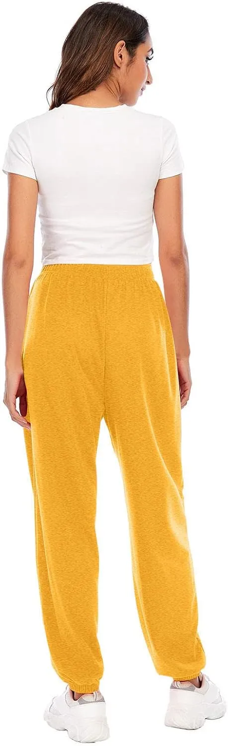 Women's Wide Leg Sweatpants 2023 Lounge Baggy Cinch Bottom Sweat Pants Joggers High Waist Sporty Gym Athletic Loose Fit Pants