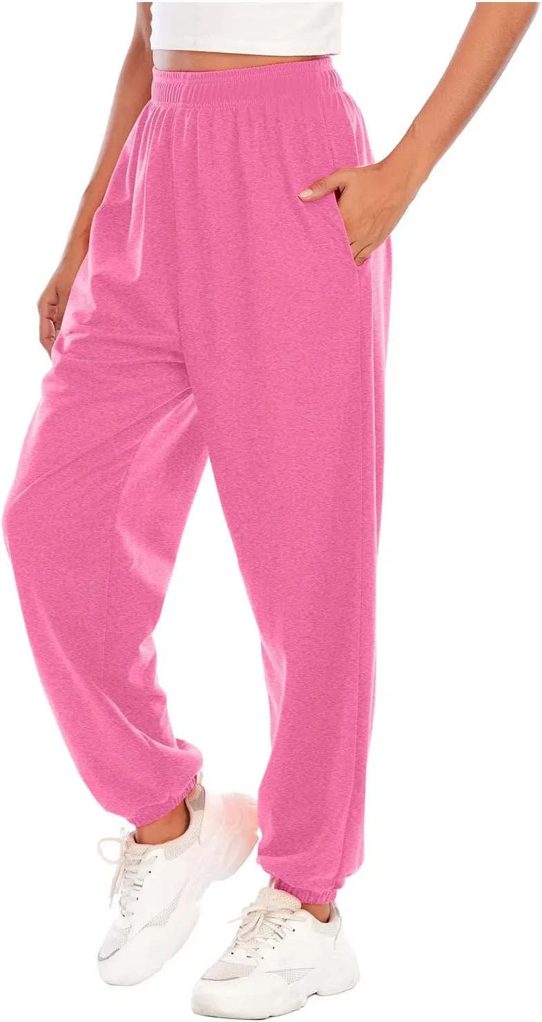 Women's Wide Leg Sweatpants 2023 Lounge Baggy Cinch Bottom Sweat Pants Joggers High Waist Sporty Gym Athletic Loose Fit Pants