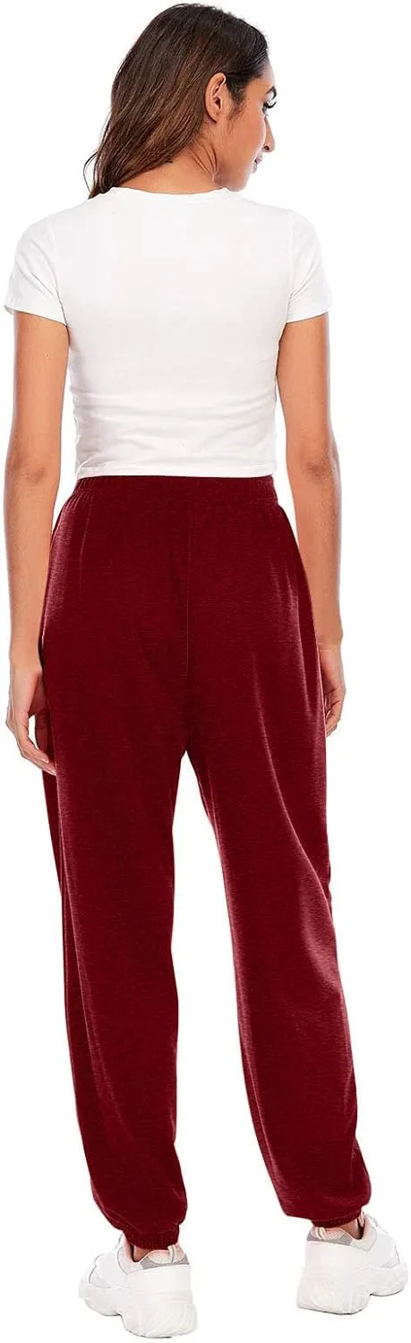 Women's Wide Leg Sweatpants 2023 Lounge Baggy Cinch Bottom Sweat Pants Joggers High Waist Sporty Gym Athletic Loose Fit Pants