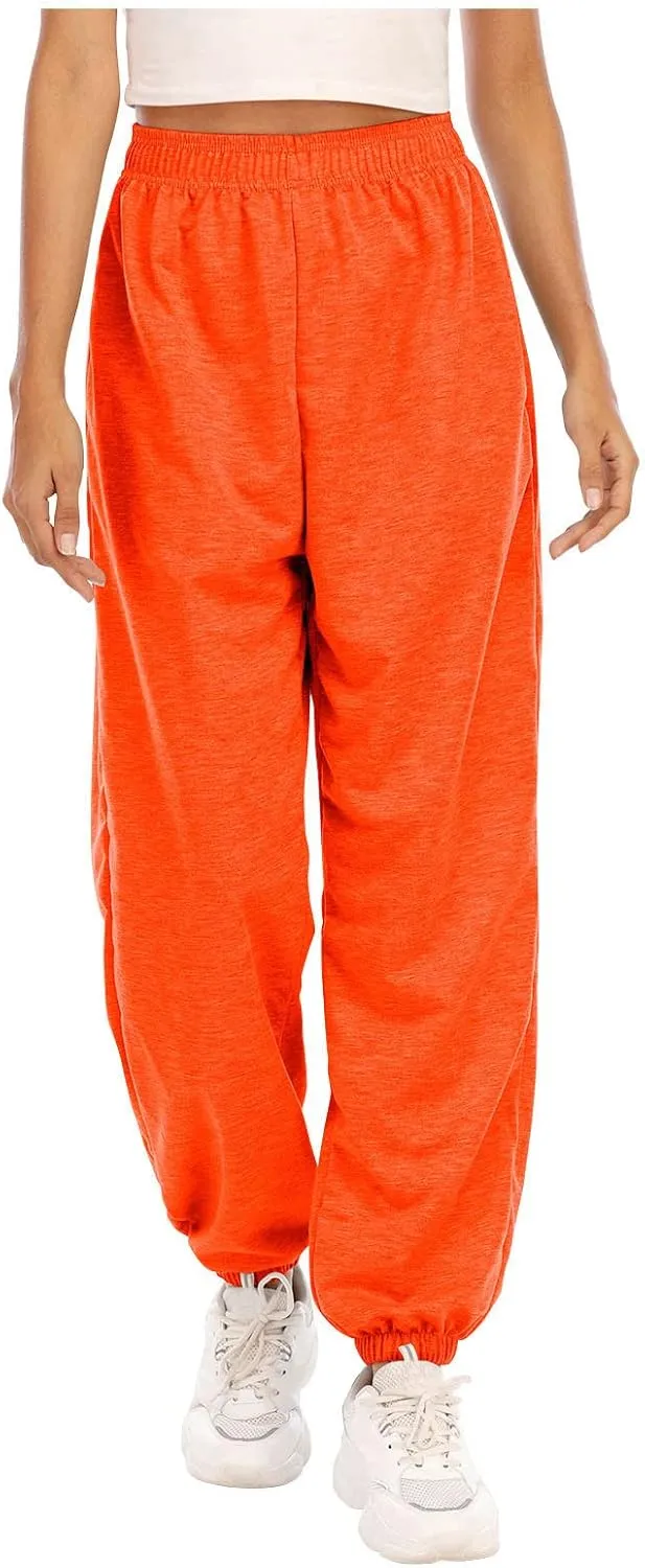 Women's Wide Leg Sweatpants 2023 Lounge Baggy Cinch Bottom Sweat Pants Joggers High Waist Sporty Gym Athletic Loose Fit Pants