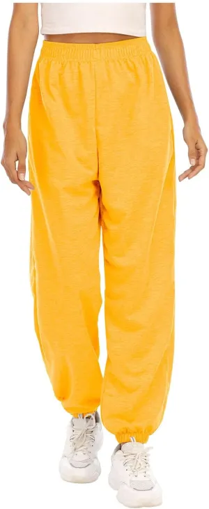 Women's Wide Leg Sweatpants 2023 Lounge Baggy Cinch Bottom Sweat Pants Joggers High Waist Sporty Gym Athletic Loose Fit Pants