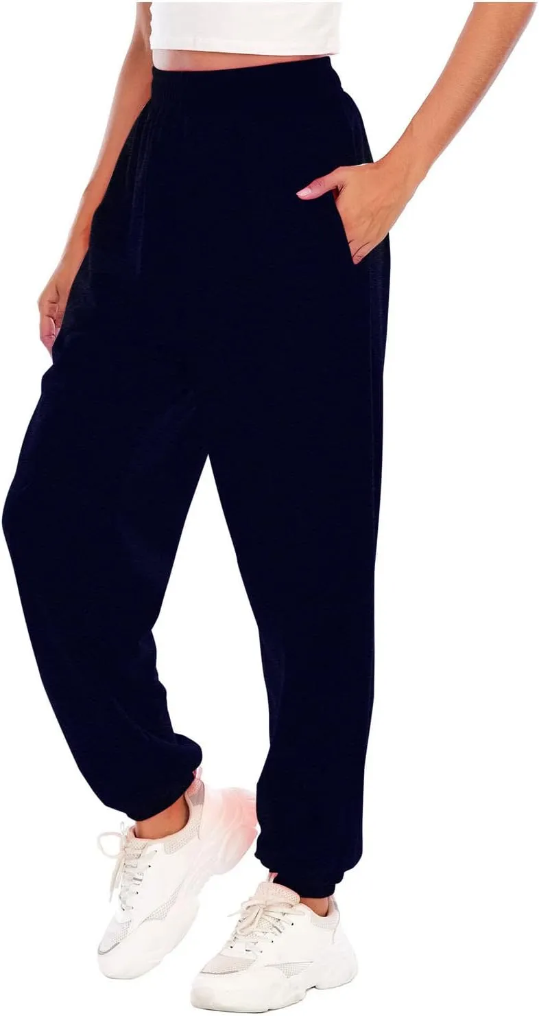Women's Wide Leg Sweatpants 2023 Lounge Baggy Cinch Bottom Sweat Pants Joggers High Waist Sporty Gym Athletic Loose Fit Pants