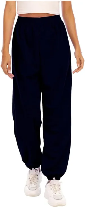 Women's Wide Leg Sweatpants 2023 Lounge Baggy Cinch Bottom Sweat Pants Joggers High Waist Sporty Gym Athletic Loose Fit Pants