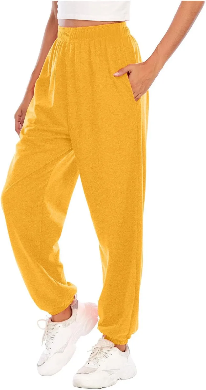 Women's Wide Leg Sweatpants 2023 Lounge Baggy Cinch Bottom Sweat Pants Joggers High Waist Sporty Gym Athletic Loose Fit Pants