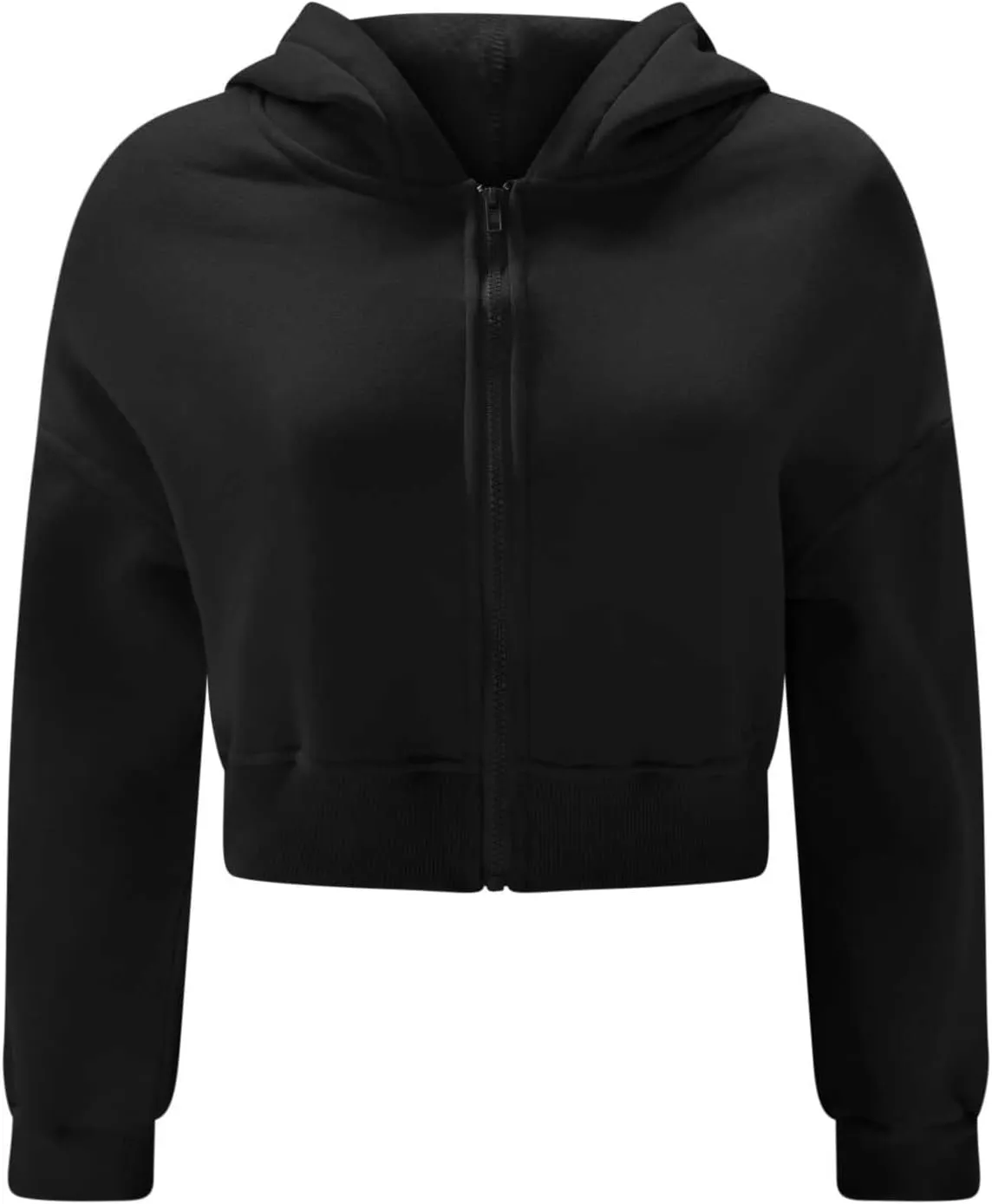 Women's Winter Oversized Half Zipper Cropped Hoodie Sweatshirt Sweaters Clothes,V Neck Long Sleeve Tunic Comfy Tops