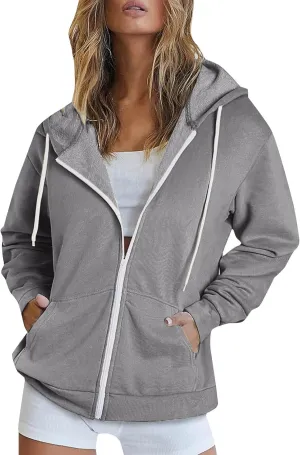 Womens Y2K 2023 Fall Winter Zip Up Collar Sweater Cardigan Long Sleeve Knit Ribbed Jacket Outwear Lightweight Winter Coat